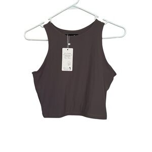 NWT Sleeveless Crop Top - Charcoal Gray Small